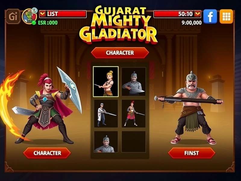 Gujarat Mighty Gladiator character selection screen